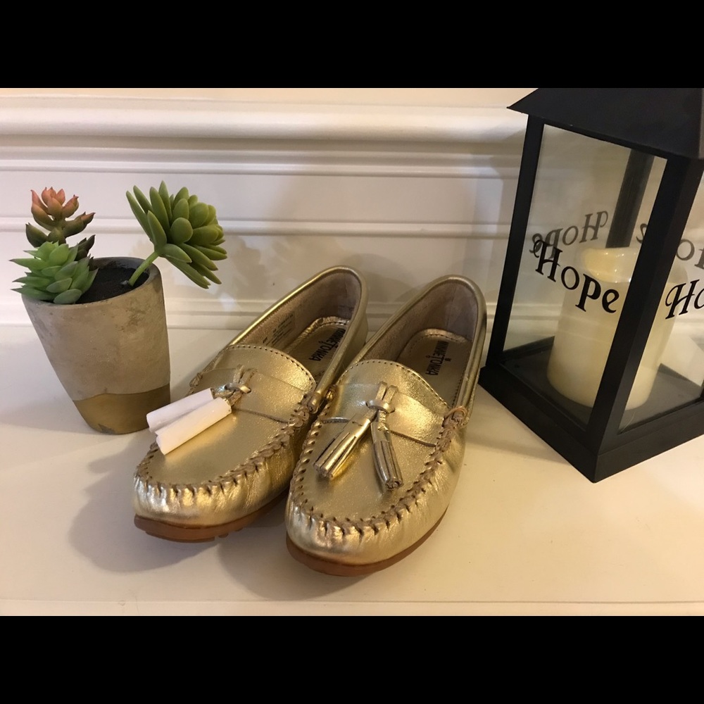 Gold moccasins